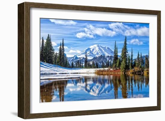 Mt. Rainier Vista-Michael Broom-Framed Art Print