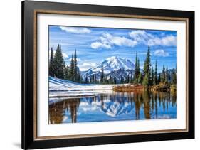 Mt. Rainier Vista-Michael Broom-Framed Art Print
