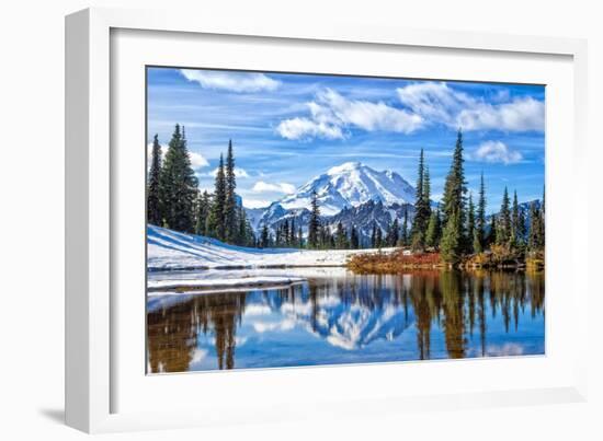 Mt. Rainier Vista-Michael Broom-Framed Art Print
