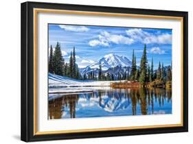 Mt. Rainier Vista-Michael Broom-Framed Art Print