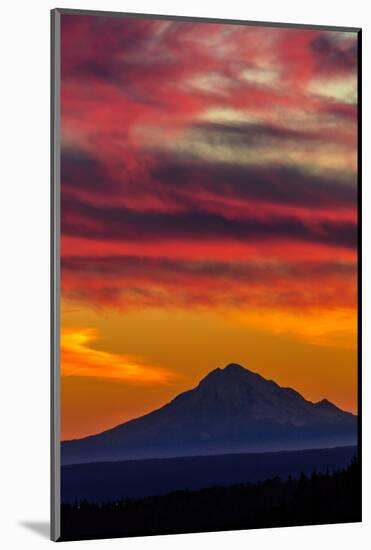 Mt Redoubt Volcano at Skilak Lake, Alaska, the Aleutian Mountain Range-null-Mounted Photographic Print