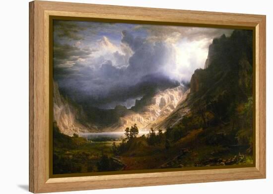 Mt. Rosalie, a Strom in the Mountains-Albert Bierstadt-Framed Stretched Canvas