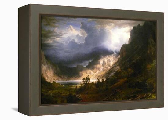 Mt. Rosalie, a Strom in the Mountains-Albert Bierstadt-Framed Stretched Canvas