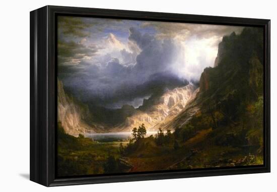 Mt. Rosalie, a Strom in the Mountains-Albert Bierstadt-Framed Stretched Canvas