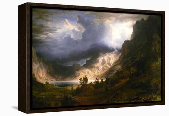 Mt. Rosalie, a Strom in the Mountains-Albert Bierstadt-Framed Stretched Canvas
