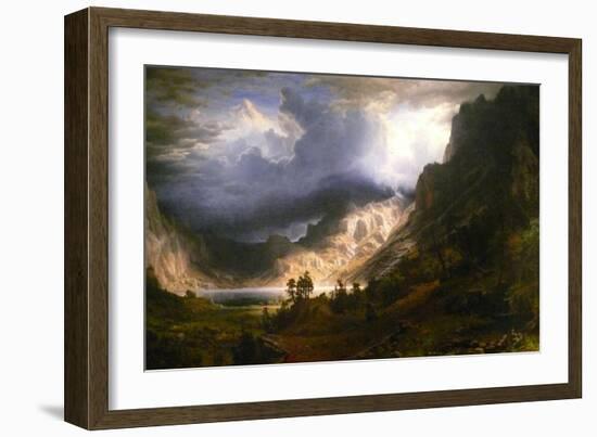 Mt. Rosalie, a Strom in the Mountains-Albert Bierstadt-Framed Art Print