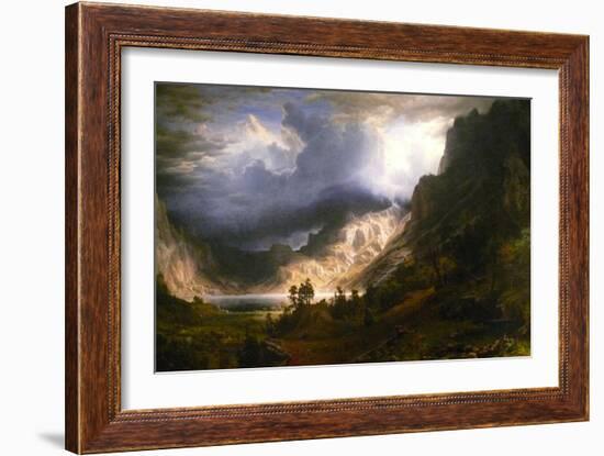 Mt. Rosalie, a Strom in the Mountains-Albert Bierstadt-Framed Art Print