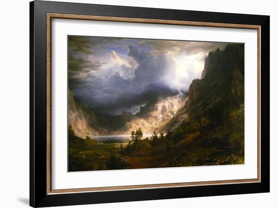 Mt. Rosalie, a Strom in the Mountains-Albert Bierstadt-Framed Art Print