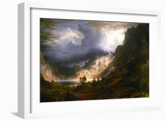 Mt. Rosalie, a Strom in the Mountains-Albert Bierstadt-Framed Art Print