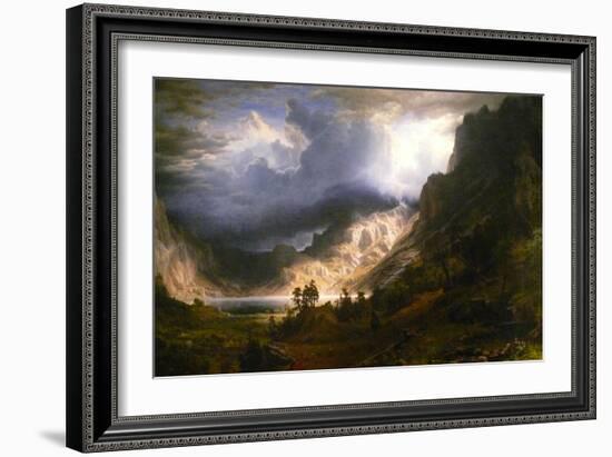 Mt. Rosalie, a Strom in the Mountains-Albert Bierstadt-Framed Art Print
