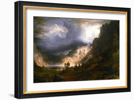 Mt. Rosalie, a Strom in the Mountains-Albert Bierstadt-Framed Art Print