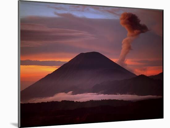 Mt. Semeru Emits Plume of Smoke at Sunrise, Indonesia-Jim Zuckerman-Mounted Photographic Print