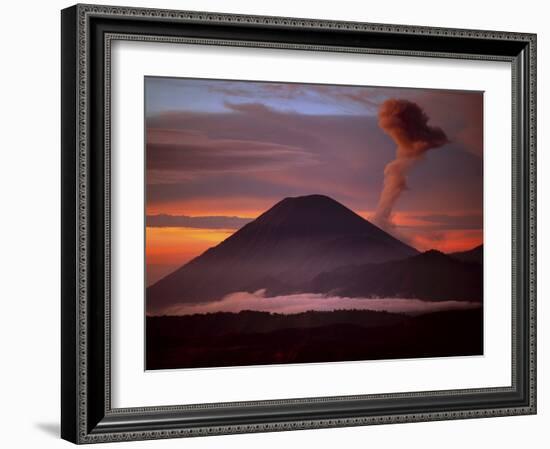 Mt. Semeru Emits Plume of Smoke at Sunrise, Indonesia-Jim Zuckerman-Framed Photographic Print