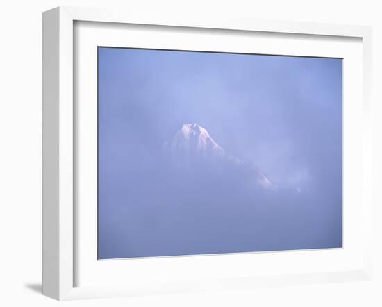 Mt. Shuksan Peaking Through the Clouds, North Cascades National Park, Washington, USA-Charles Sleicher-Framed Photographic Print