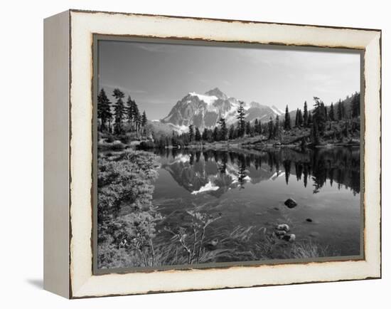 Mt Shuksan with Picture Lake, Mt Baker National Recreation Area, Washington, USA-Stuart Westmorland-Framed Premier Image Canvas