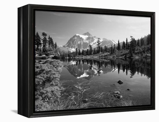 Mt Shuksan with Picture Lake, Mt Baker National Recreation Area, Washington, USA-Stuart Westmorland-Framed Premier Image Canvas