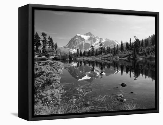 Mt Shuksan with Picture Lake, Mt Baker National Recreation Area, Washington, USA-Stuart Westmorland-Framed Premier Image Canvas