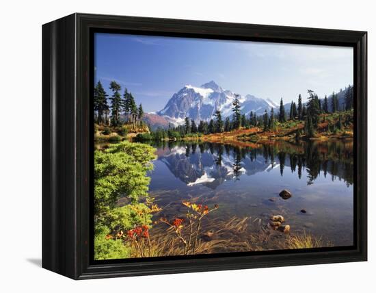 Mt Shuksan with Picture Lake, Mt Baker National Recreation Area, Washington, USA-Stuart Westmorland-Framed Premier Image Canvas