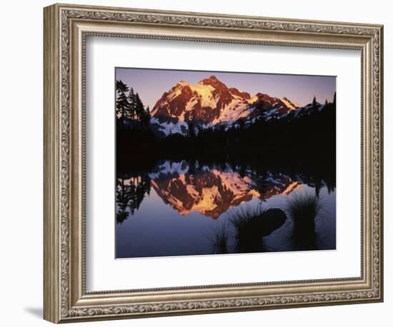 Mt. Shuskan in North Cascades National Park from Picture Lake, Washington-Charles Gurche-Framed Photographic Print