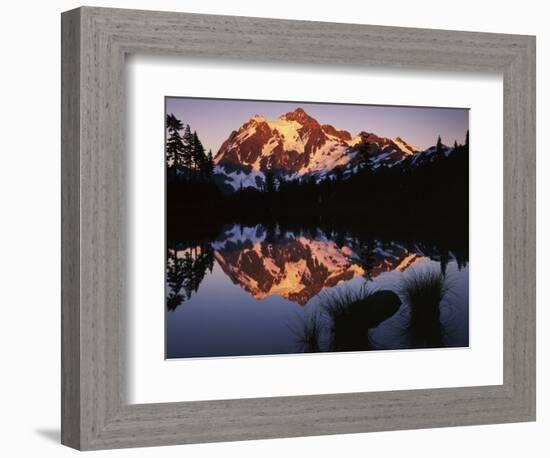 Mt. Shuskan in North Cascades National Park from Picture Lake, Washington-Charles Gurche-Framed Photographic Print