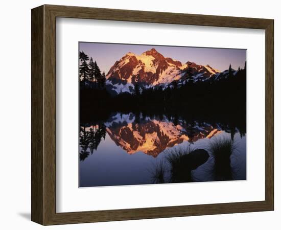 Mt. Shuskan in North Cascades National Park from Picture Lake, Washington-Charles Gurche-Framed Photographic Print