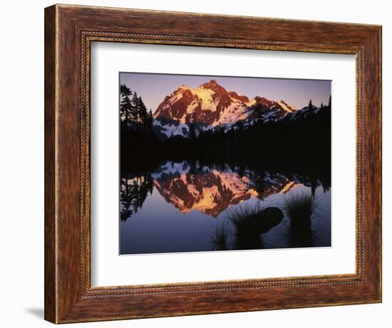 Mt. Shuskan in North Cascades National Park from Picture Lake, Washington-Charles Gurche-Framed Photographic Print