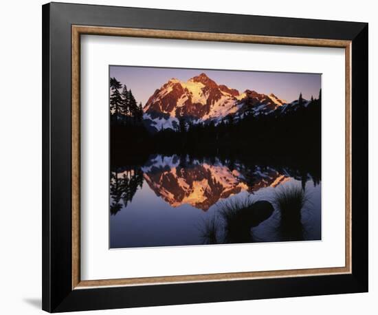 Mt. Shuskan in North Cascades National Park from Picture Lake, Washington-Charles Gurche-Framed Photographic Print