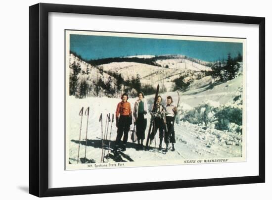 Mt. Spokane State Park Ladies Skiing - Washington-Lantern Press-Framed Art Print