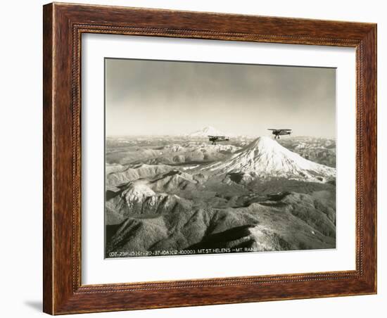 Mt. St. Helens - Mt. Rainier, 1937-null-Framed Giclee Print