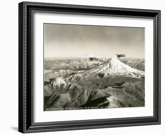 Mt. St. Helens - Mt. Rainier, 1937-null-Framed Giclee Print