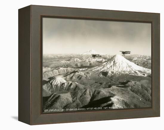 Mt. St. Helens - Mt. Rainier, 1937-null-Framed Premier Image Canvas