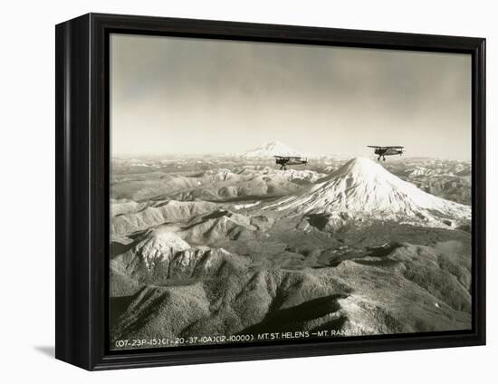 Mt. St. Helens - Mt. Rainier, 1937-null-Framed Premier Image Canvas