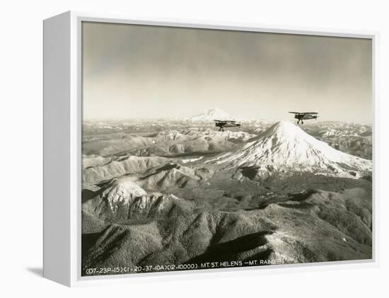 Mt. St. Helens - Mt. Rainier, 1937-null-Framed Premier Image Canvas