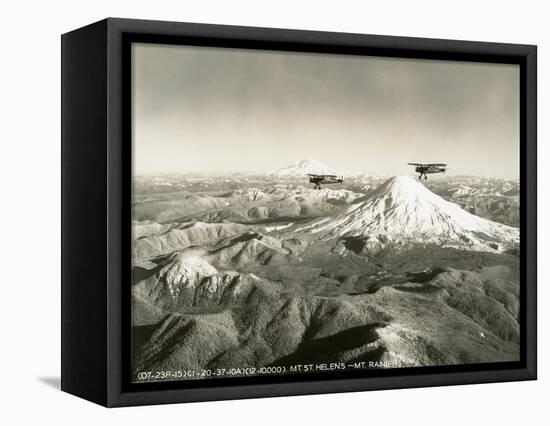 Mt. St. Helens - Mt. Rainier, 1937-null-Framed Premier Image Canvas