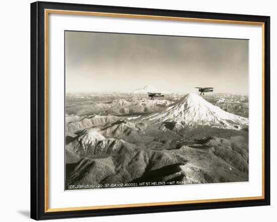 Mt. St. Helens - Mt. Rainier, 1937-null-Framed Giclee Print