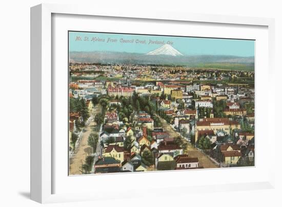 Mt. St. Helens over Portland, Oregon-null-Framed Art Print