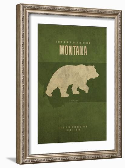 MT State Minimalist Posters-Red Atlas Designs-Framed Giclee Print