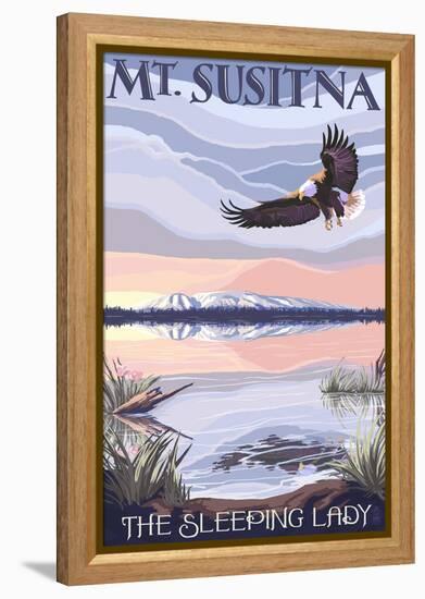 Mt. Susitna, Alaska - The Sleeping Lady-Lantern Press-Framed Stretched Canvas