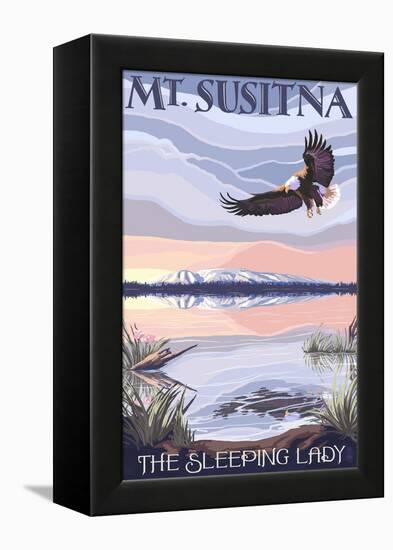 Mt. Susitna, Alaska - The Sleeping Lady-Lantern Press-Framed Stretched Canvas