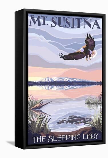 Mt. Susitna, Alaska - The Sleeping Lady-Lantern Press-Framed Stretched Canvas