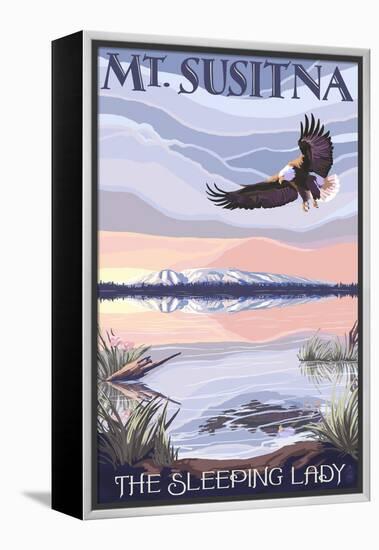 Mt. Susitna, Alaska - The Sleeping Lady-Lantern Press-Framed Stretched Canvas