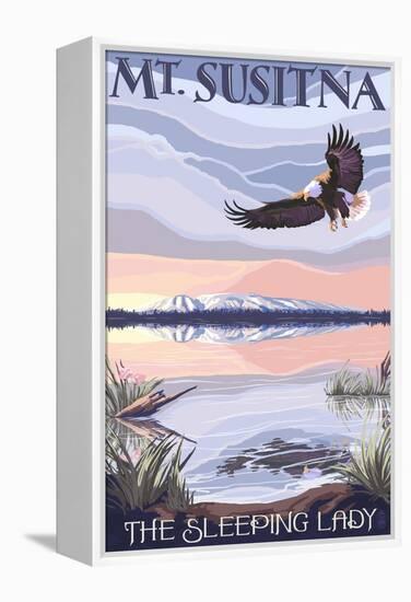 Mt. Susitna, Alaska - The Sleeping Lady-Lantern Press-Framed Stretched Canvas