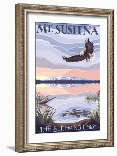 Mt. Susitna, Alaska - The Sleeping Lady-Lantern Press-Framed Art Print