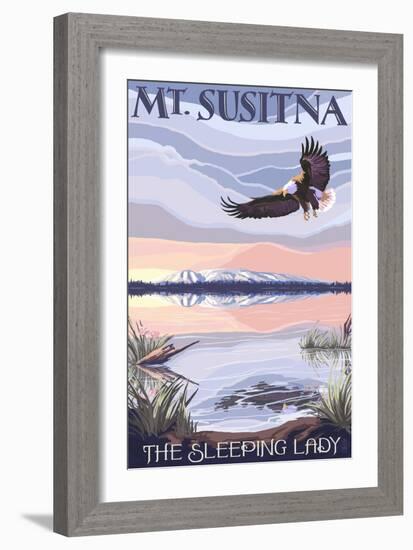 Mt. Susitna, Alaska - The Sleeping Lady-Lantern Press-Framed Art Print