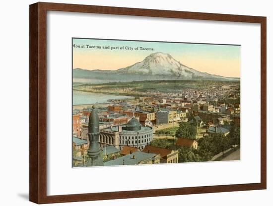 Mt. Tacoma and Downtown Tacoma, Washington-null-Framed Art Print