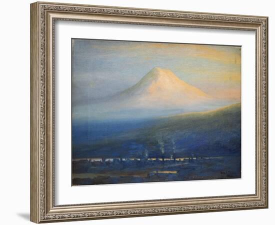 Mt. Tacoma at Sunset-Thomas Gibbs Moses-Framed Giclee Print