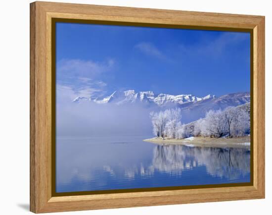 Mt. Timpanogas, Deer Creek Reservoir, Wasatch Mountains, Utah-Howie Garber-Framed Premier Image Canvas