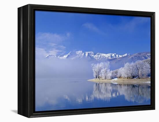 Mt. Timpanogas, Deer Creek Reservoir, Wasatch Mountains, Utah-Howie Garber-Framed Premier Image Canvas