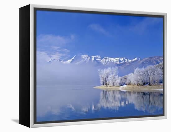 Mt. Timpanogas, Deer Creek Reservoir, Wasatch Mountains, Utah-Howie Garber-Framed Premier Image Canvas