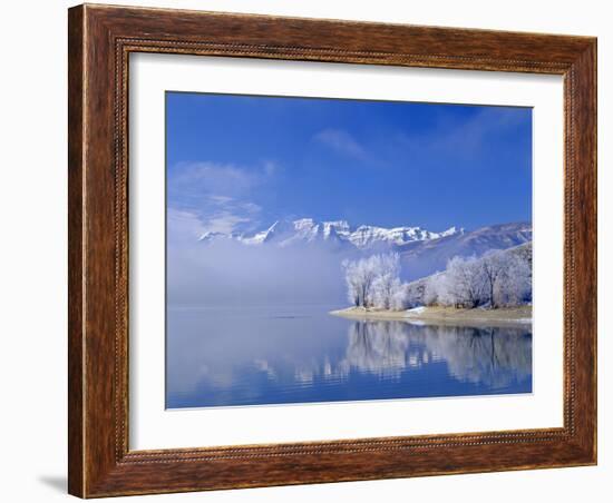 Mt. Timpanogas, Deer Creek Reservoir, Wasatch Mountains, Utah-Howie Garber-Framed Photographic Print